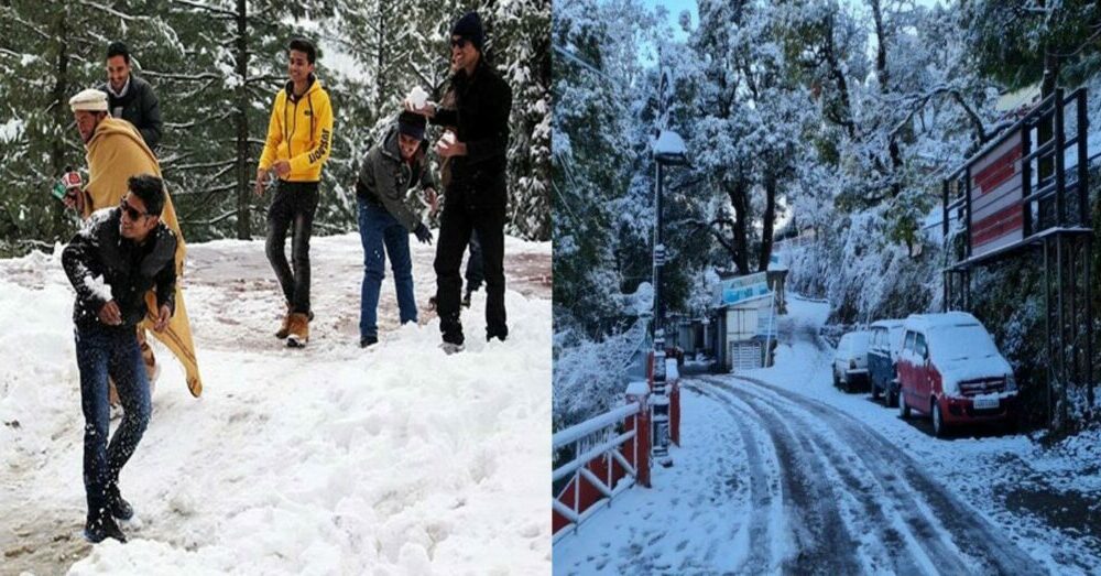 Mussoorie snowfall, mall road covered with snow Haldwani Live