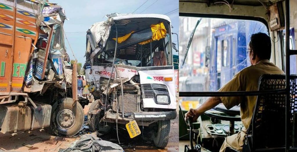 उत्तराखंड रोडवेज की खाली बस को भगा ले गया चालक, रास्ते में ट्रक-बाइक-कार को मारी टक्कर